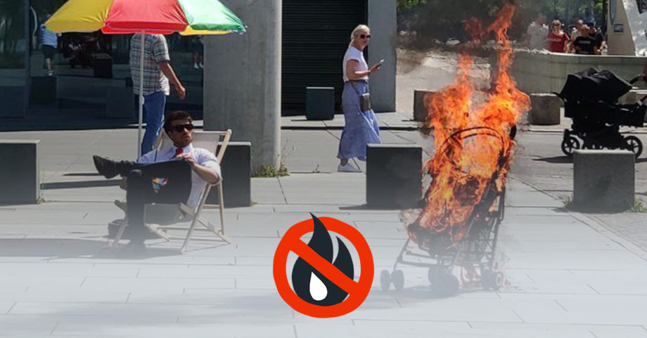 Kinderwagen in Flammen - Wo ist der Klimakanzler?